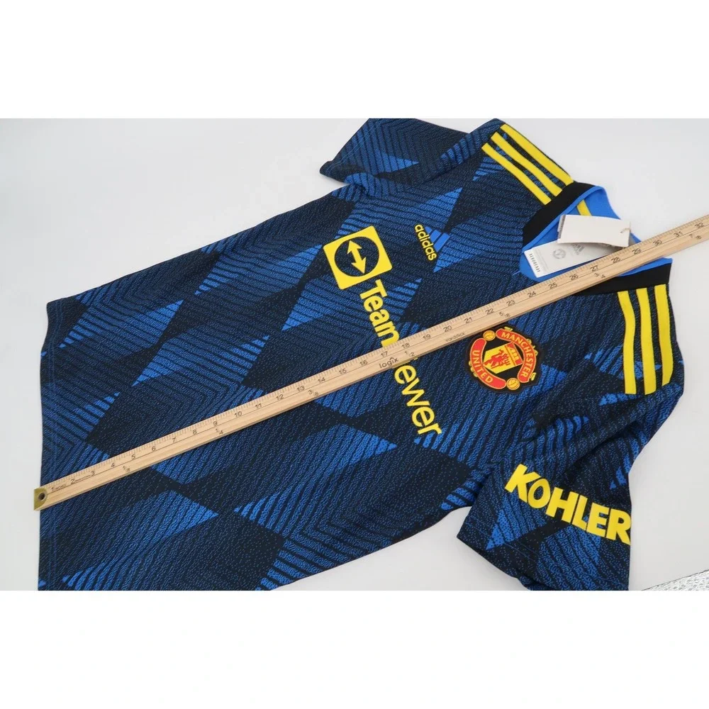 Adidas Mens Small 2021-22 Manchester United Third Soccer Jersey GM4616 Blue NEW‎